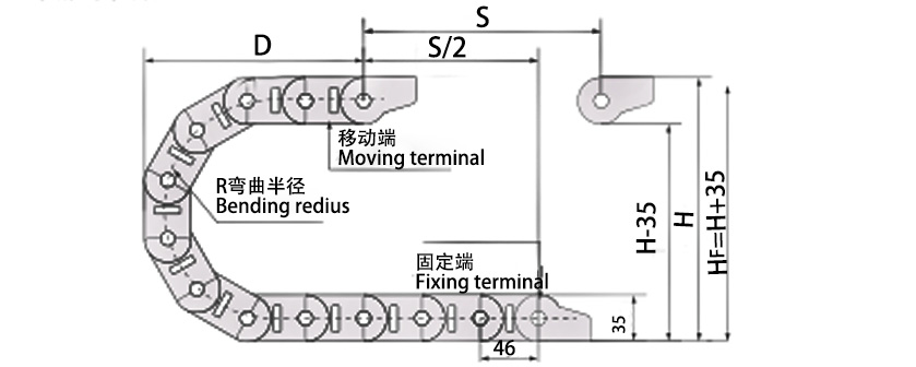 25全黑拖链拖链参数1