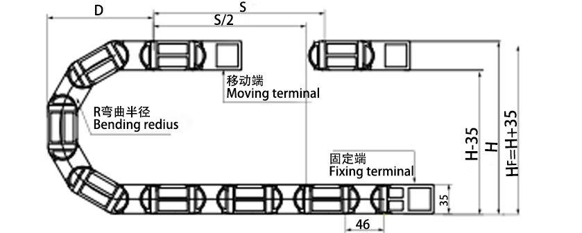 20系列强力型拖链参数图